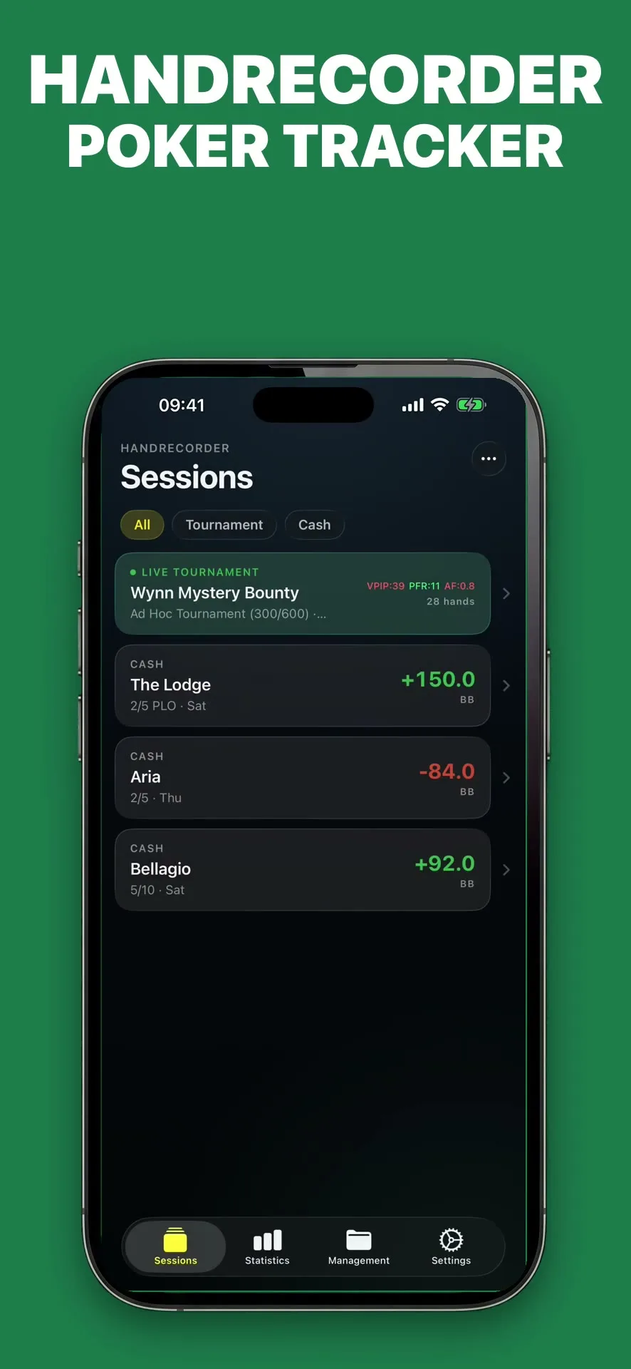 HandRecorder v3 poker tracker for iPhone