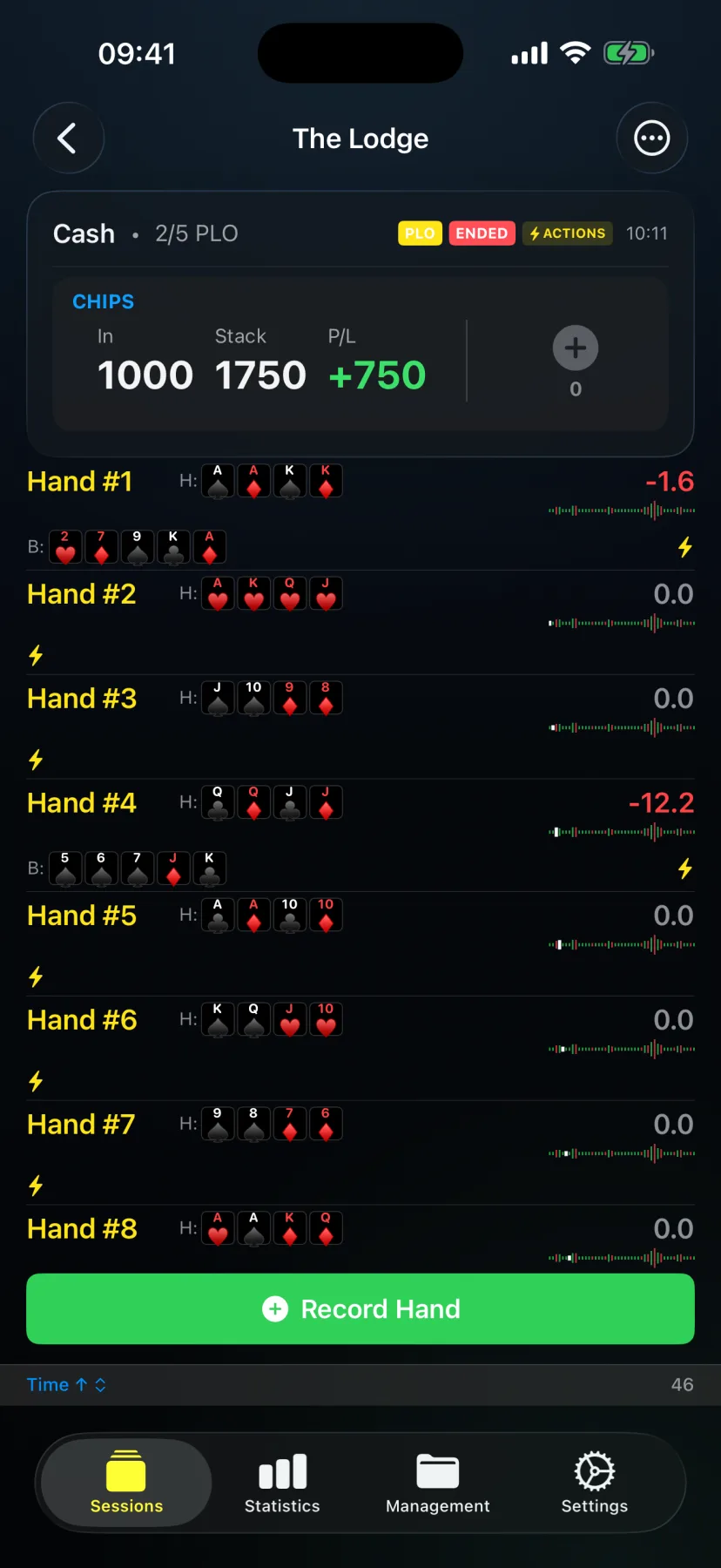 HandRecorder Omaha and PLO hand tracking