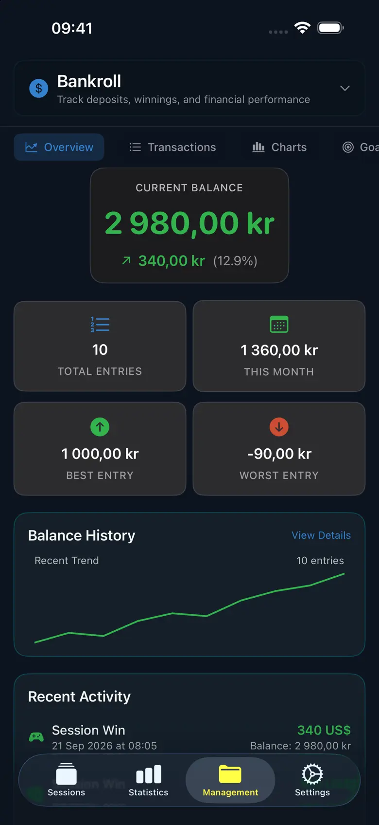 HandRecorder rake-adjusted ROI and bankroll stats