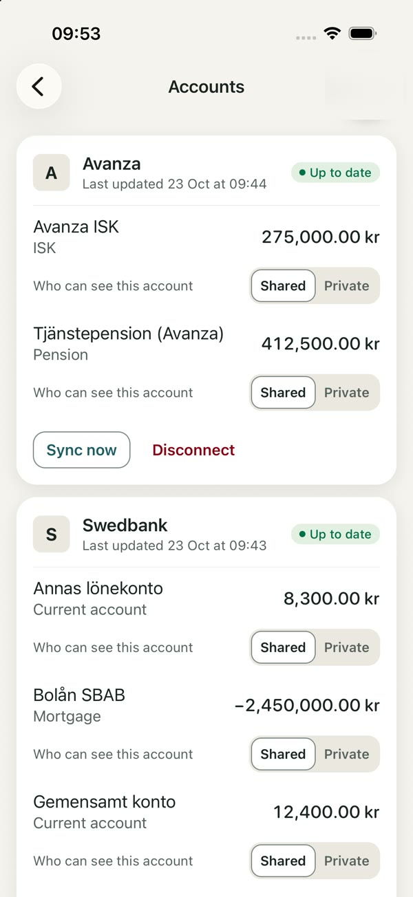 Bank connections